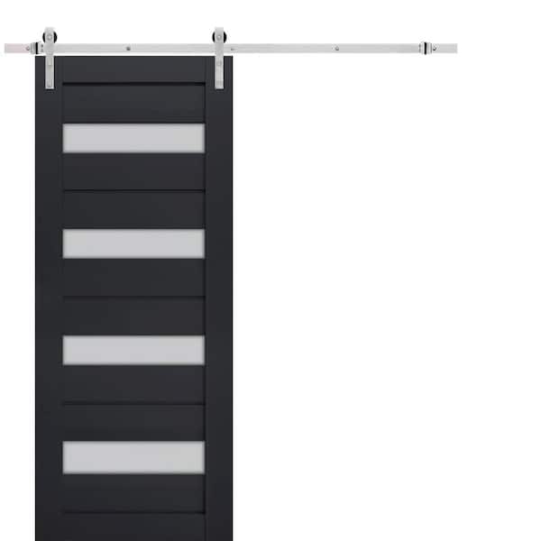 Sartodoors Assembly Required 28 in. x 84 in. 1-Panel Frosted Glass ...