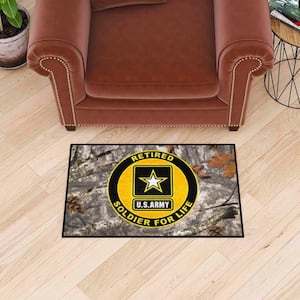 U.S. Army Camo 2 ft. x 3 ft. Indoor Tufted Solid Nylon Rectangle Starter Mat Accent Rug with Camo vinyl backing