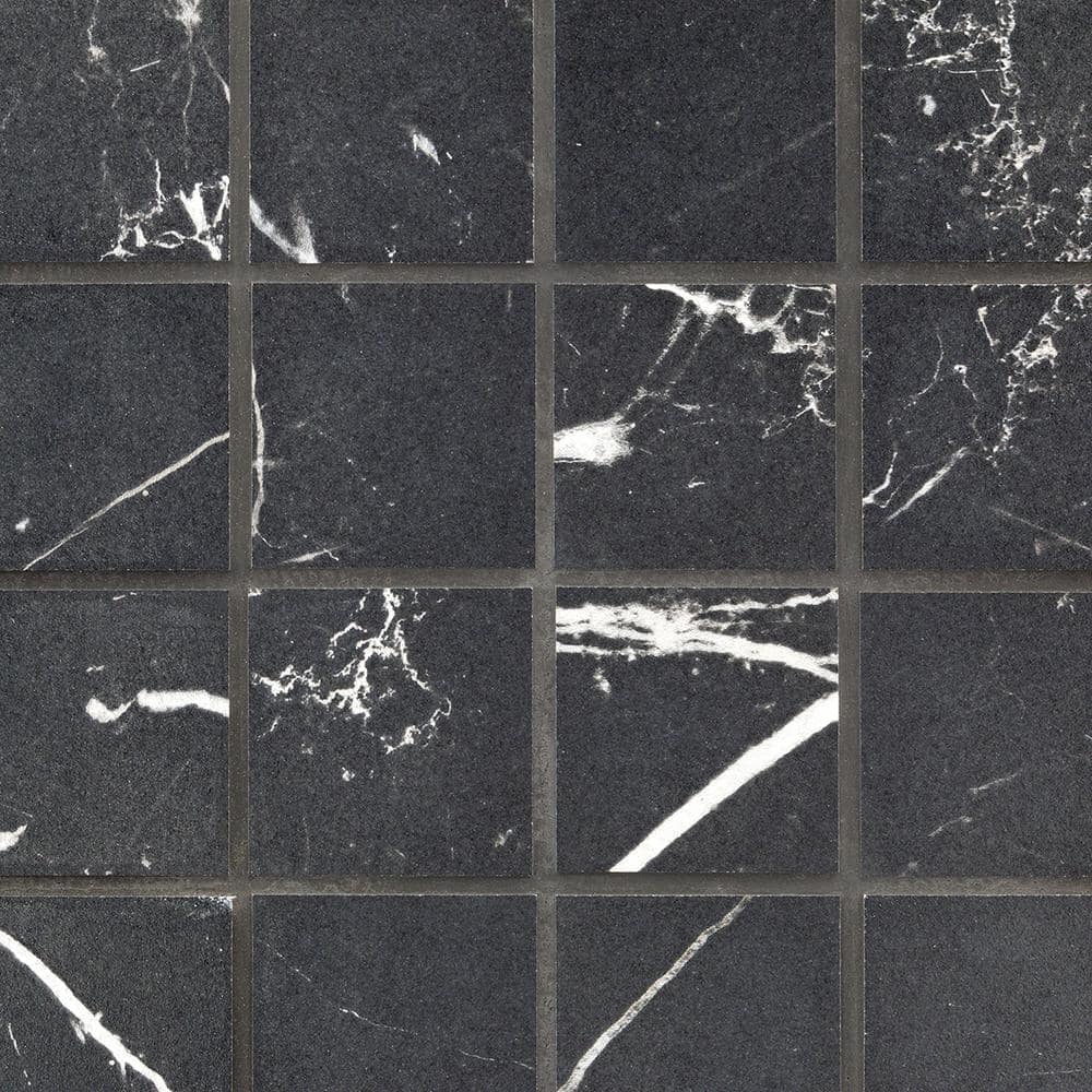 Grace Black Matte Porcelain Mosaic Tile for Floors and Walls