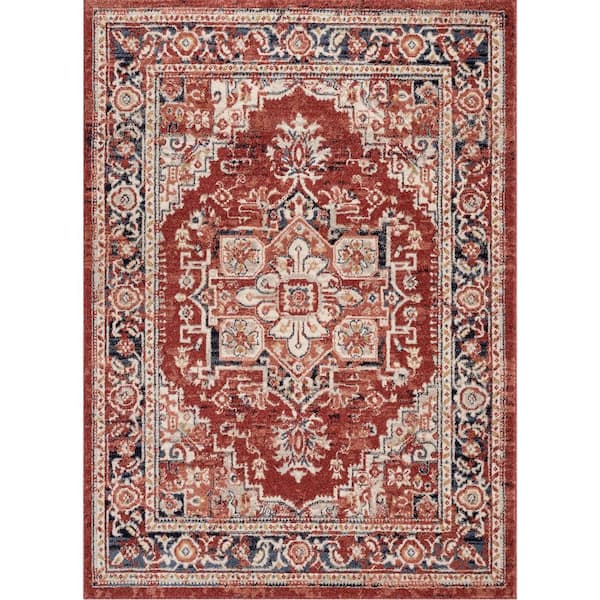Tempel Supersonic hastighed sikkert Well Woven Topkapi Novara Vintage Oriental Medallion Pattern Red 7 ft. 10  in. x 9 ft. 10 in. Distressed Area Rug TOP-40-7 - The Home Depot