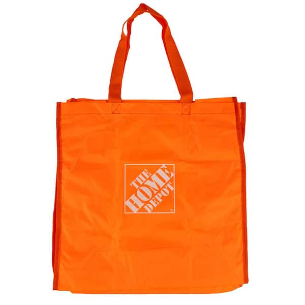 The Home Depot 7.25 in. Orange Reusable Shopping Bag