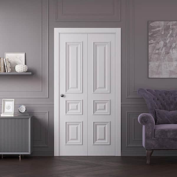 Sartodoors 7833 84 in. x 96 in. Sold Core White Enamel Color Wood