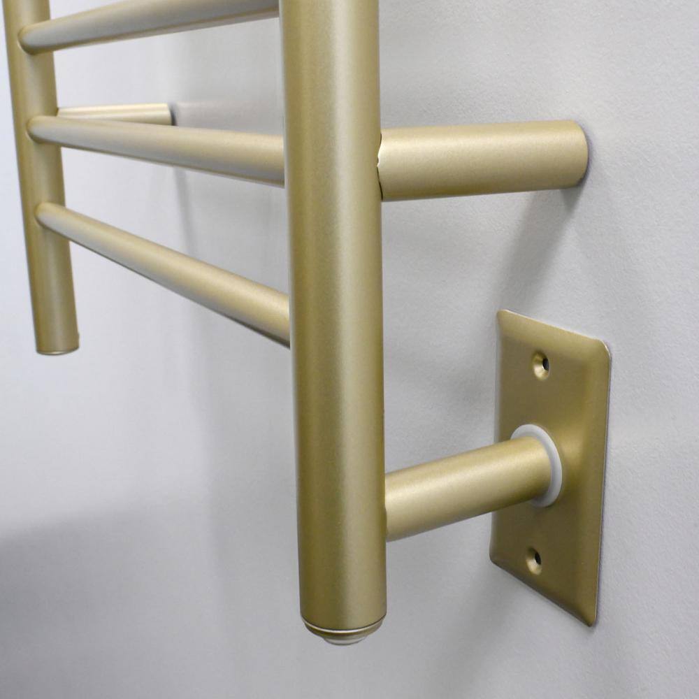 Satin Brass 7-Bar Wall Mounted Towel Warmer