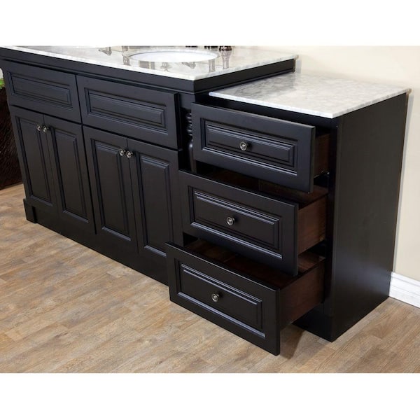 Parma 93 in. Double Vanity in Dark Mahogany with Marble Vanity Top in White