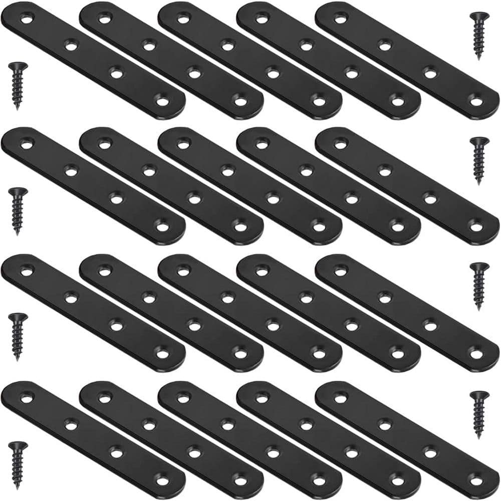 3. 8x0. 8 304-Stainless Steel Flat Mending Plates Heavy Duty Black Straight Brace Brackets for Wood Furniture 8-Pack price history on PriceWatchPro