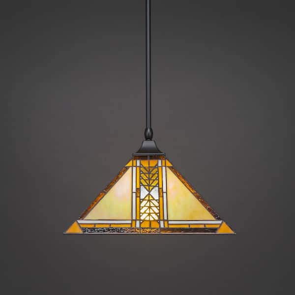 Unbranded Sparta 100-Watt 1-Light Matte Black Bowl Mini Pendant Light with Glass Shade