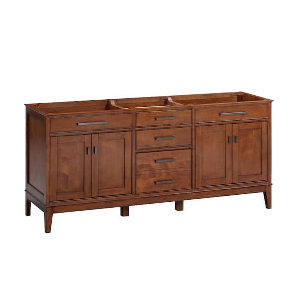 Madison 72 in. W x 21 in. D x 34 in. H Vanity Cabinet Only in Tobacco