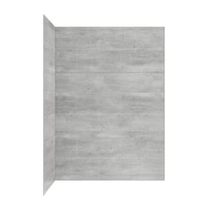 Misty 59.69 in. W x 80 in. H x 31.3 in. D 4-Piece Glue-Up Corner Shower Surrounds in Gray Tile Finish