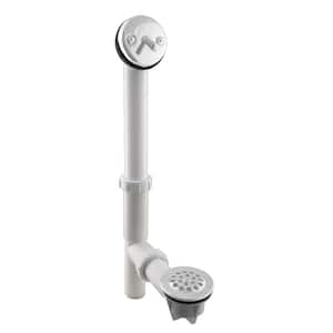 Trip Lever White Poly Adjustable Bath Waste, Powder Coat White