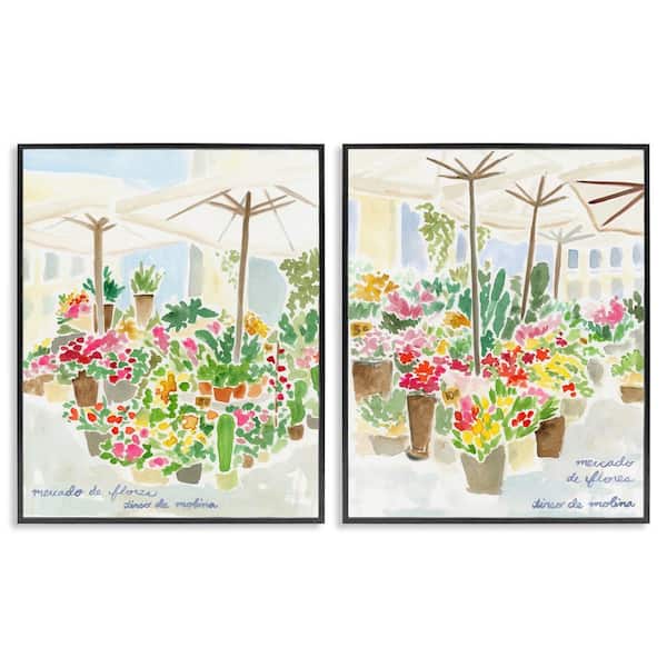 Stupell Industries Outdoor Gardens Patio by June Erica Vess 2 Pieces Black Framed Nature Giclee Art Print 14 in. x 11 in.