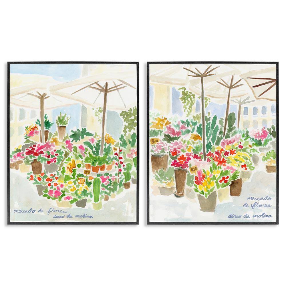 Outdoor Gardens Patio by June Erica Vess 2 Pieces Black Framed Nature Giclee Art Print 20 in. x 16 in. price history on PriceWatchPro