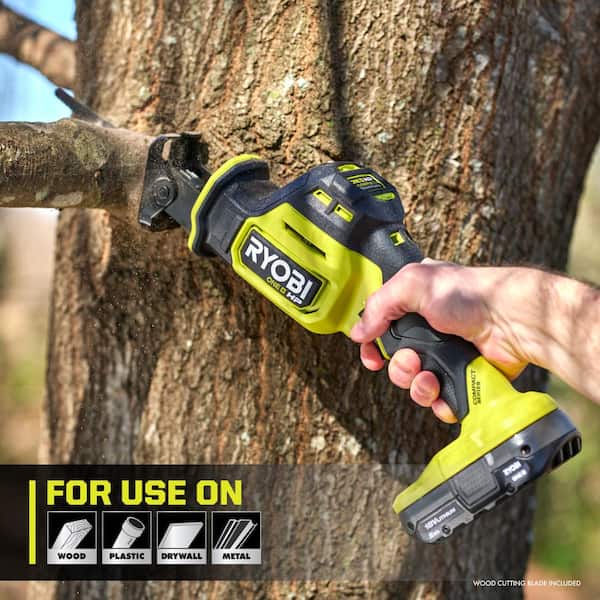 RYOBI - ONE+ HP 18V Brushless Cordless Compact One-Handed Reciprocating Saw Kit with 2.0 Ah Battery and Charger