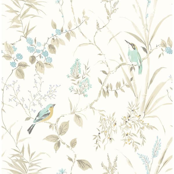 Chesapeake Imperial Garden Beige Botanical Paper Strippable Roll (Covers 56.4 sq. ft.)