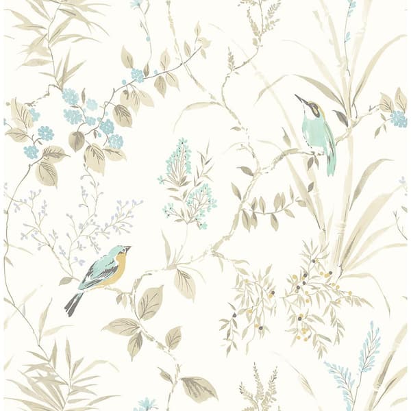 Chesapeake Imperial Garden Beige Botanical Beige Wallpaper Sample