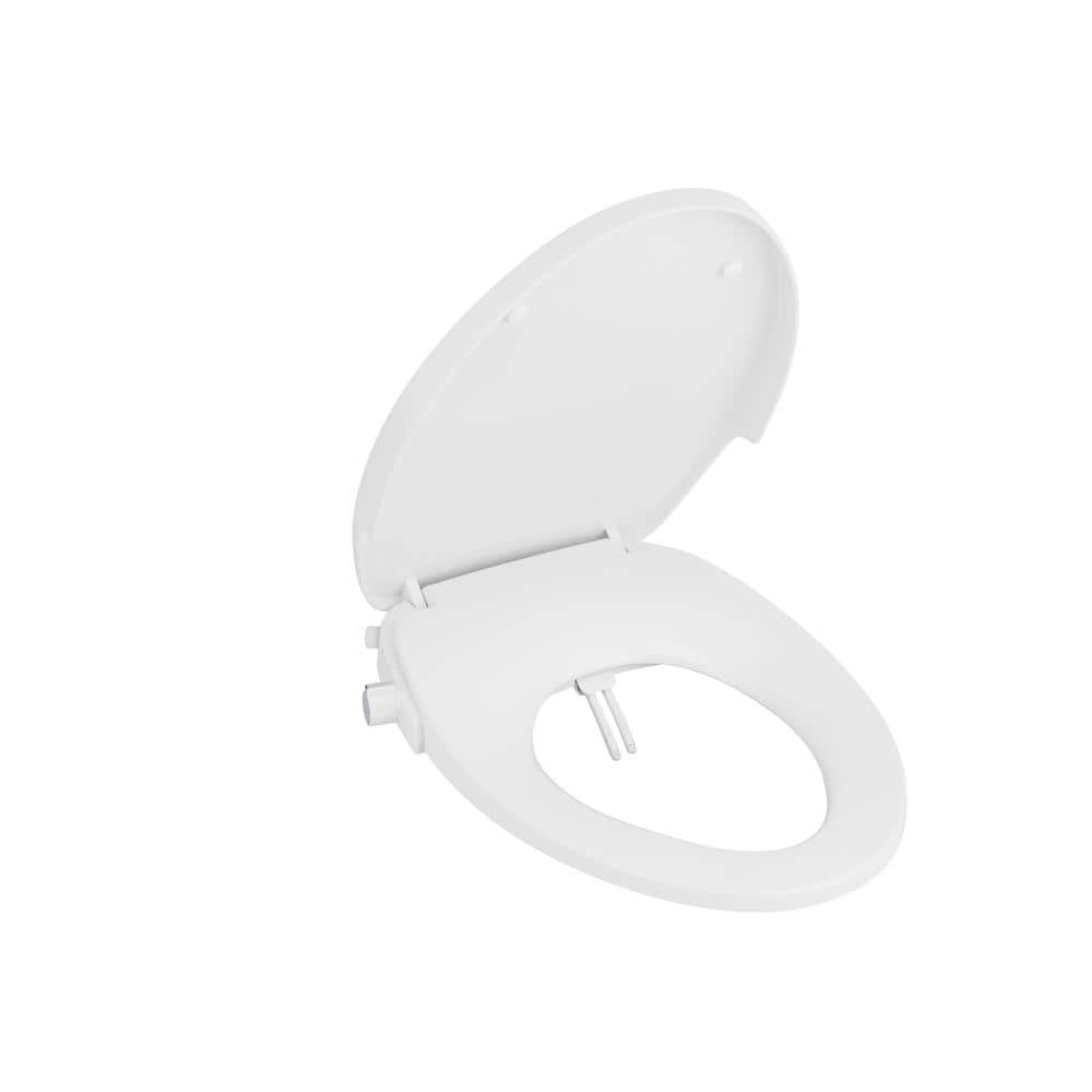 White Polypropylene Manual Bidet Seat with Dual Nozzles