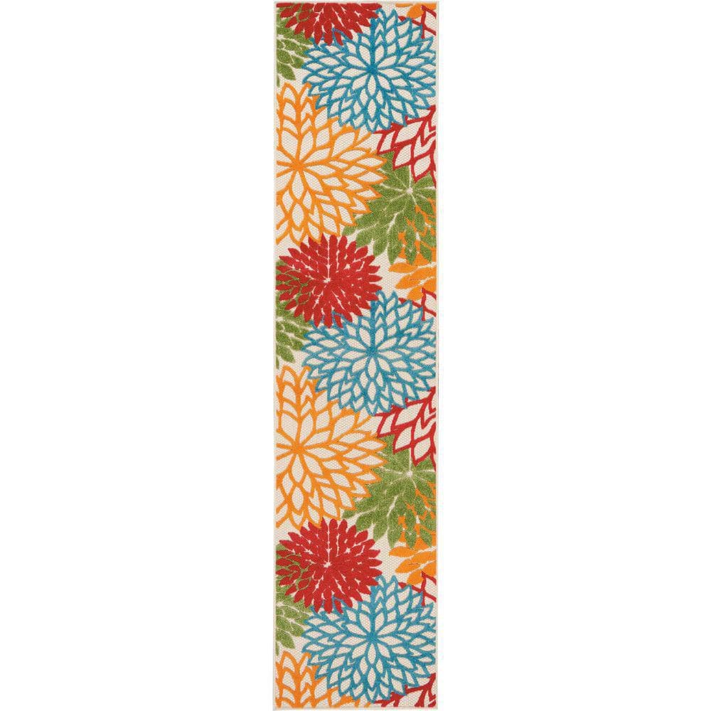 Aloha Green 2 ft. x 12 ft. Kitchen Runner Floral Modern Indoor/Outdoor Patio Area Rug price history on PriceWatchPro