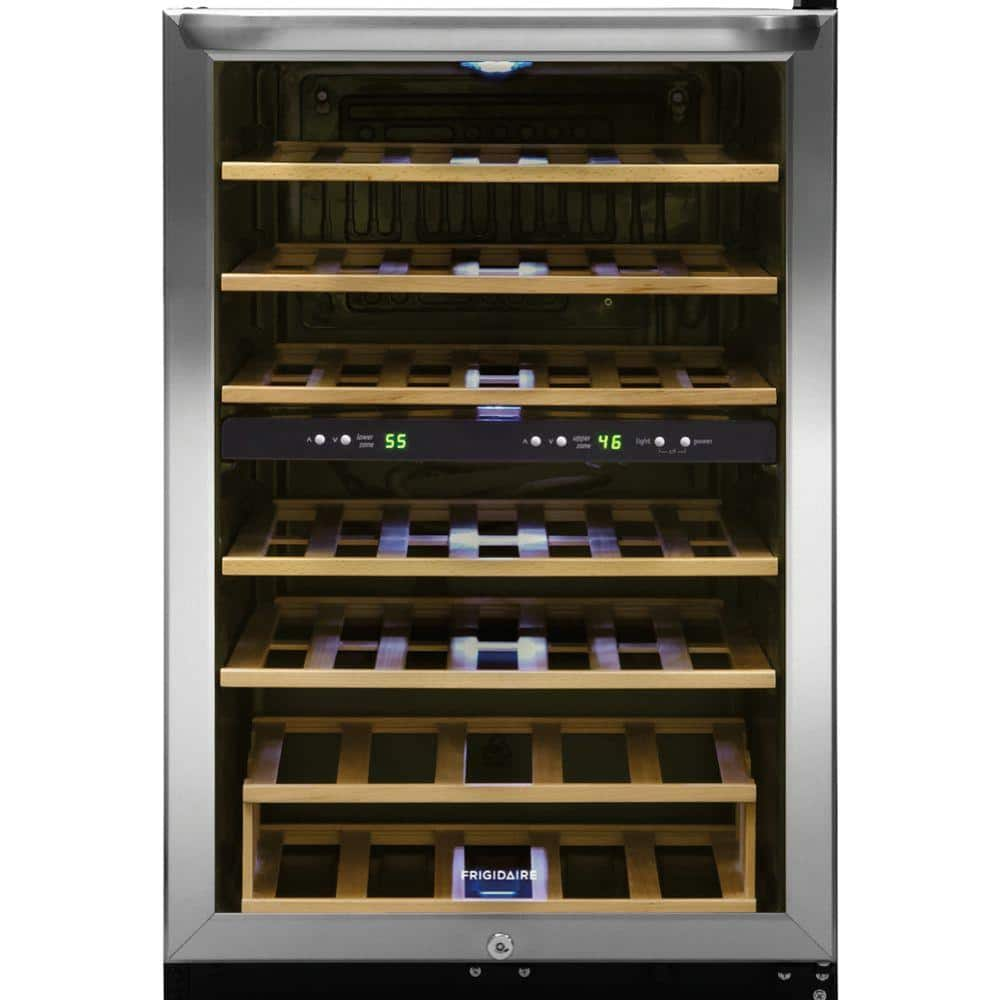 frigidaire 45 bottle two zone wine cooler