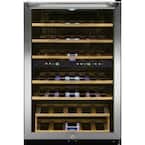 38-Bottle Wine Cooler with 2 Temperature Zones in Stainless Steel