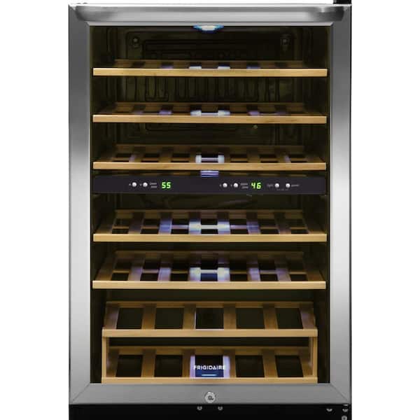 Frigidaire 38-Bottle Wine Cooler with 2 Temperature Zones in Stainless Steel