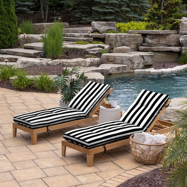 ARDEN Outdoor Plush Modern Tufted Chaise Cushion, Rain-Proof