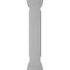 Straight 48 in. x 8 in. White Box Newel Post with Panel, Flat Capital and Base Trim (Installation Kit Included)