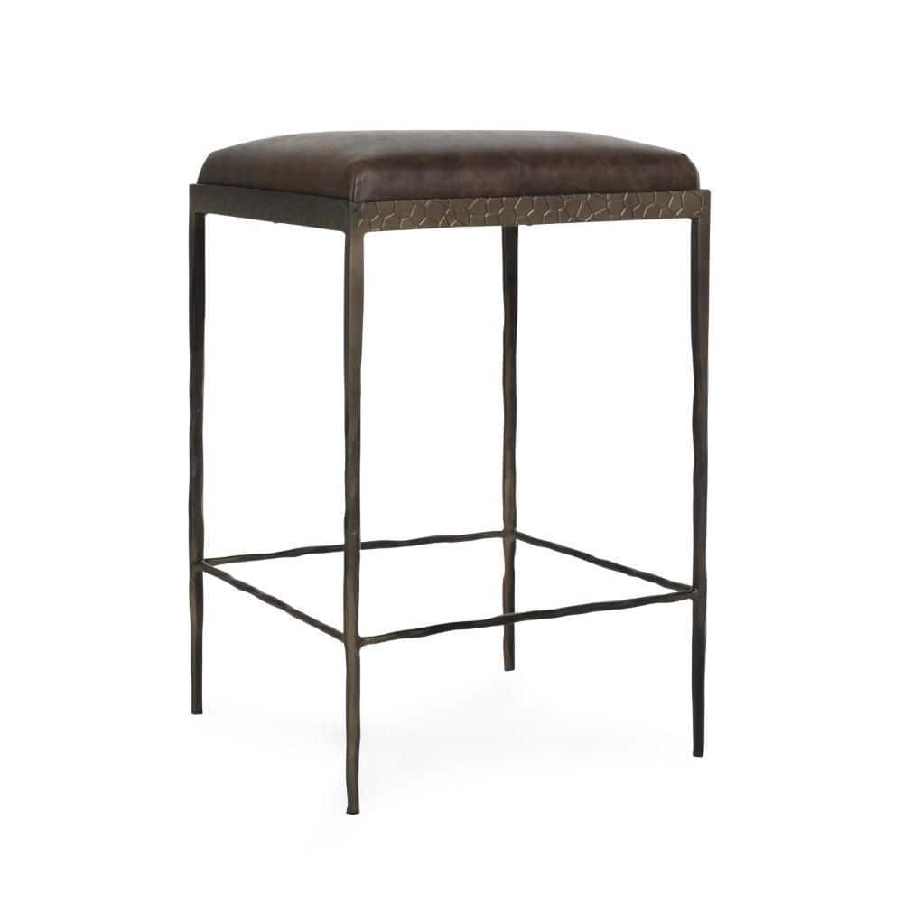 Ocea 26 in. Cocoa Brown and Dark Bronze Metal Counter Stool price history on PriceWatchPro