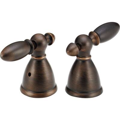 Pair of Victorian Lever Handles in Venetian Bronze for Roman Tub Faucets