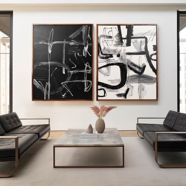 2-Piece Brown Framed Contemporary Art Canvas Art Print 59 in. x 95 in.