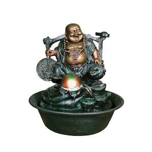 Lucky Buddha with Spinning Ball Fountain