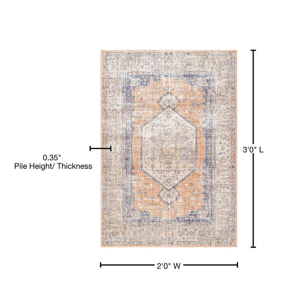 Reversible Rectangular Easy Care Orange Spot Area Rug