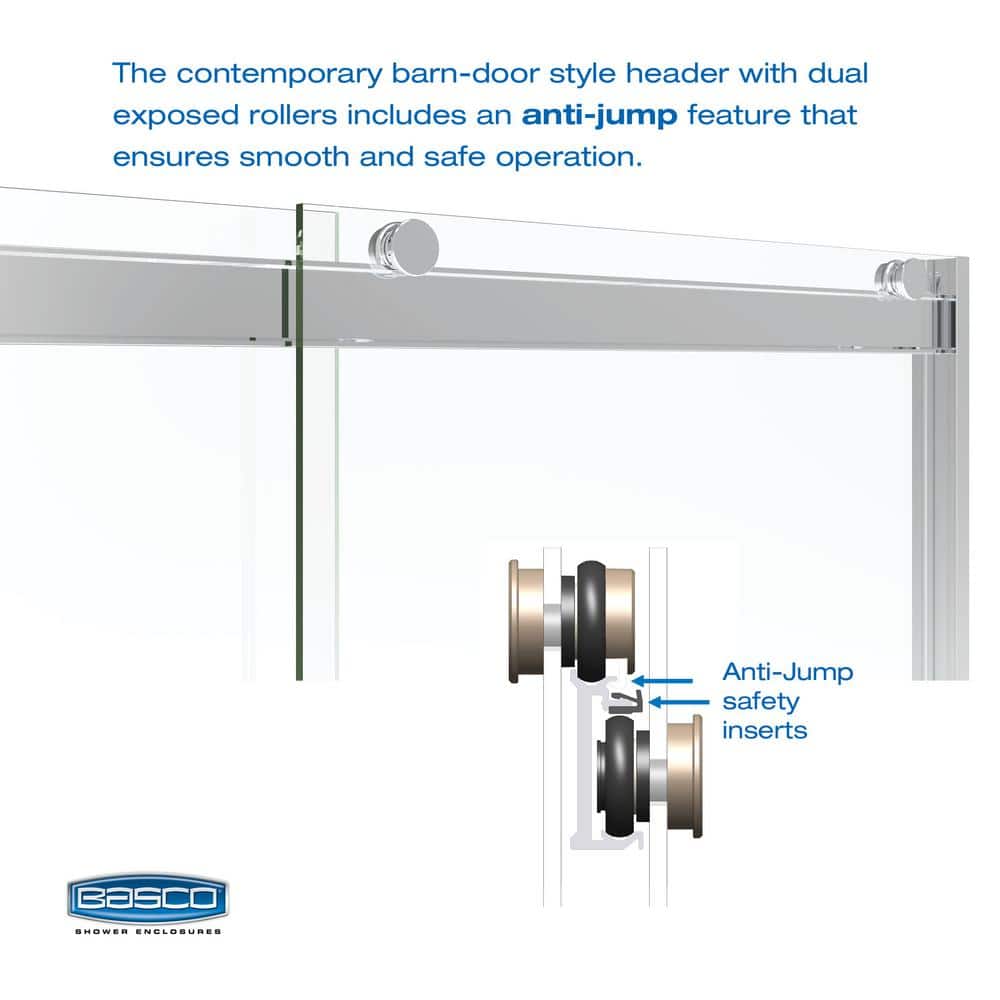 Arelo 60" Frameless Sliding Tub Door with Clear Glass and Chrome Finish