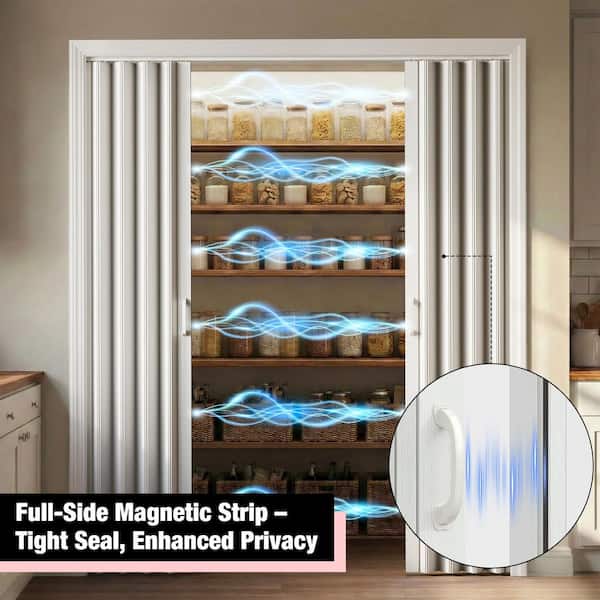GOLDENPOLEY Blackout 72 in. x 80 in. White Oak Finished PVC