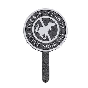 Please Clean Up After Your Pet Statement Plaque with 4.5 in. Lawn Stake - Swedish Iron