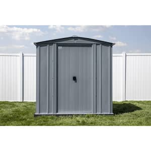 6 ft. x 6 ft. Grey Metal Storage Shed With Gable Style Roof 34 Sq. Ft.