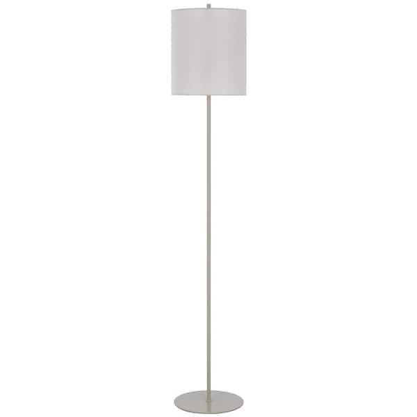 CAL Lighting 62.5 in. Height Painted Silver Standard Floor Lamp With Linen Shade