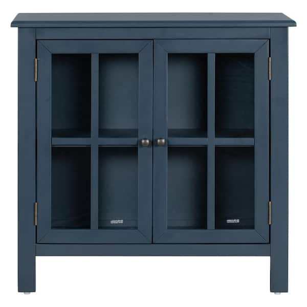 Tileon 31.5 in. W x 11.8 in. D x 31.1 in. H Blue MDF Ready to Assemble Kitchen Cabinet with Solid Wood Frame and Legs