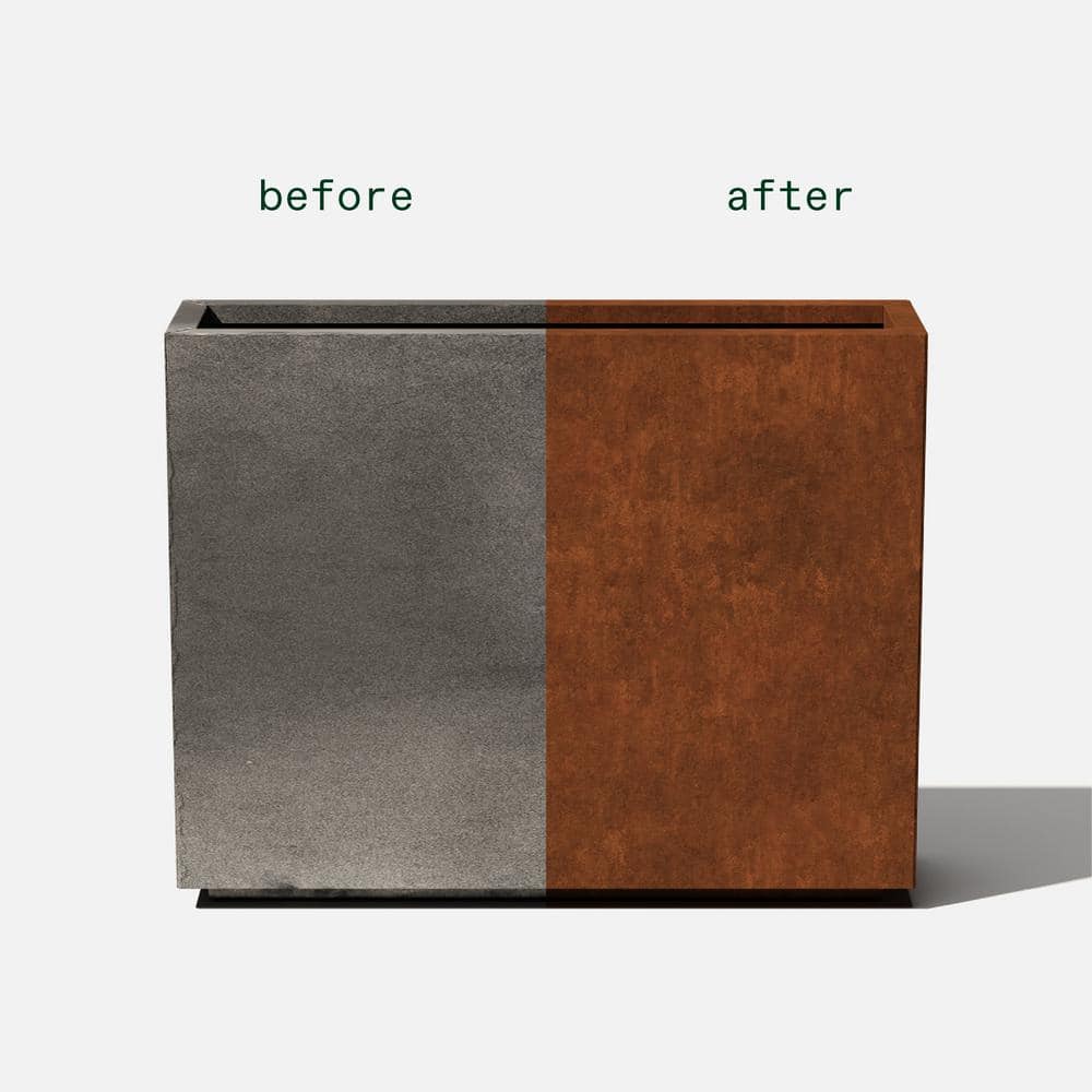 Rustic Corten Steel Tall Rectangular Planter