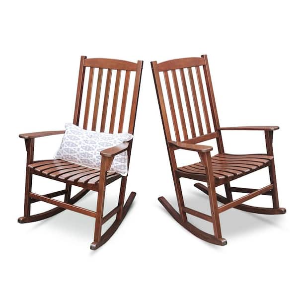 Cambridge Casual Thames Natural Brown Wood Outdoor Rocking Chair (Set Of 2)