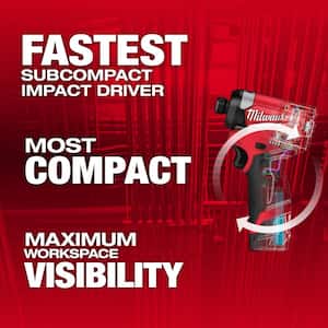 M12 FUEL 12-Volt Lithium-Ion Brushless Cordless 1/4 in. Hex Impact Driver Kit with M12 LED Flood Light