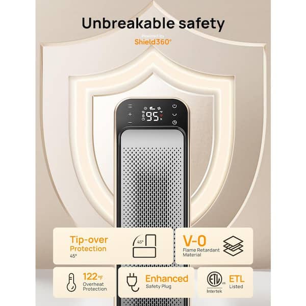 Ahfiwaso 1500 W 25 in. Electric Forced Air Indoor Tower