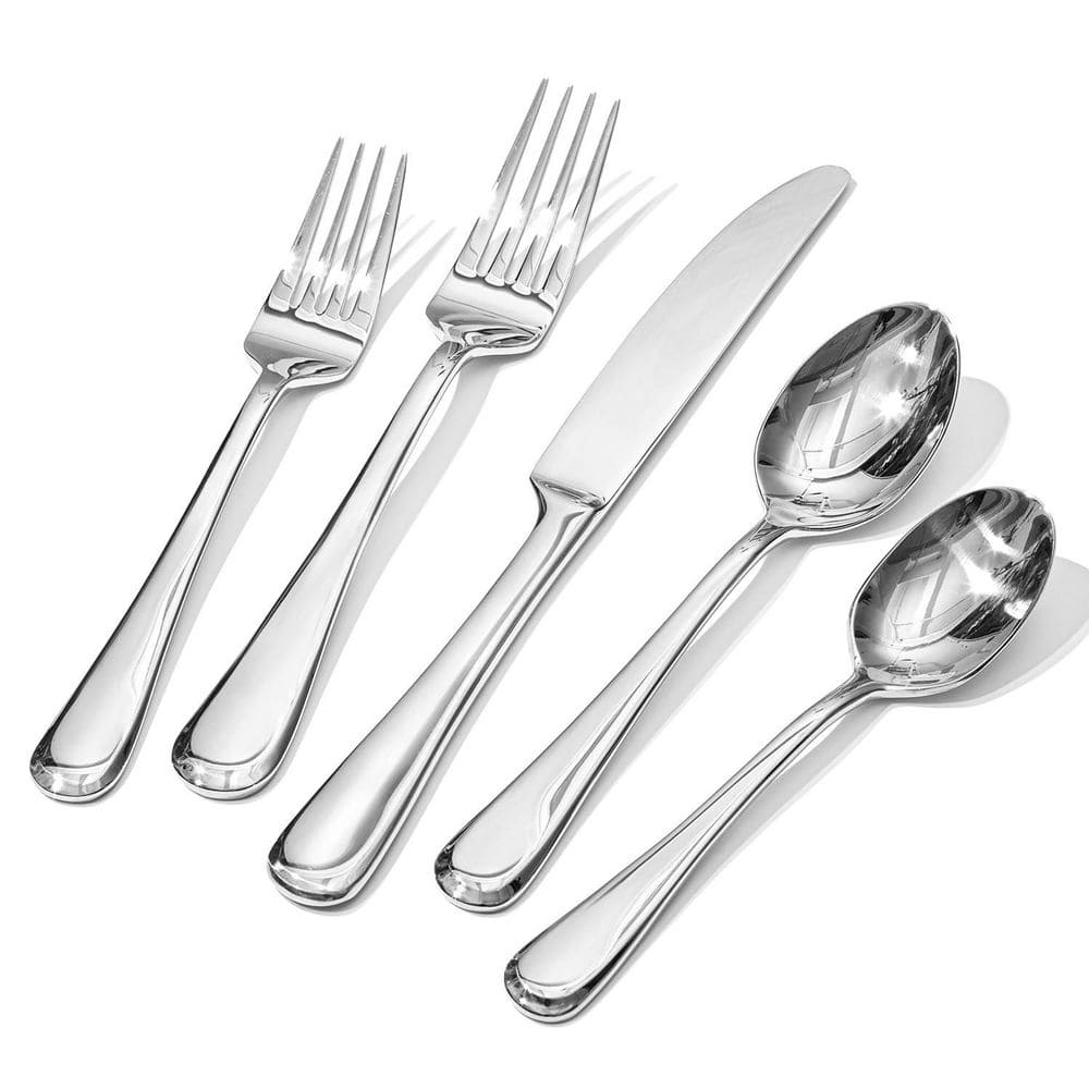 40-Piece Silver Premium Stainless Steel Flatware Set (Service for 8), Heavy Duty and Modern Design Cutlery Set price history on PriceWatchPro