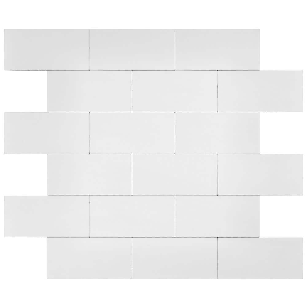 AVANT DECOR Banff White 11.34 in. x 11.62 in. 4mm Stone Peel and Stick