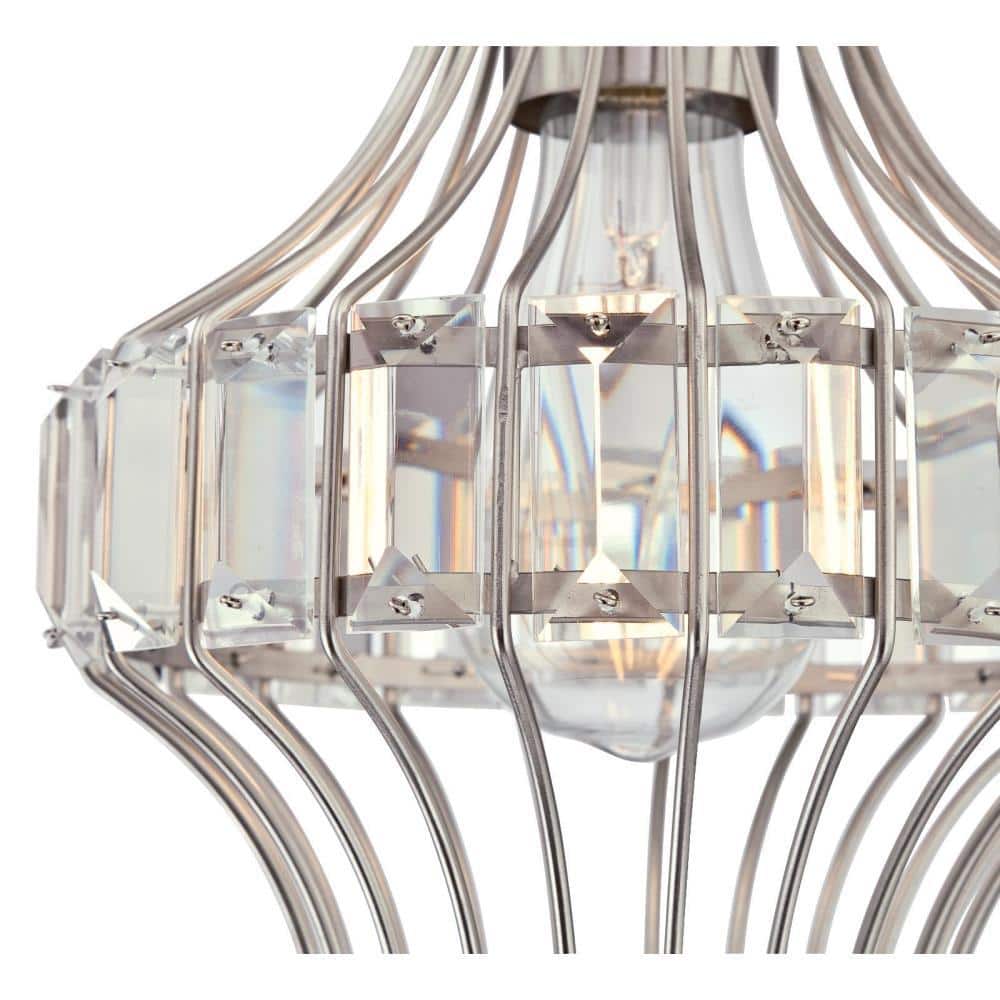 Shannon Crystal Prism Mini Pendant with Brushed Nickel Finish