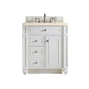 Bristol 30 in. W x 23.5 in. D x 34 in. H Bath Vanity in Bright White with Eternal Marfil Quartz Top