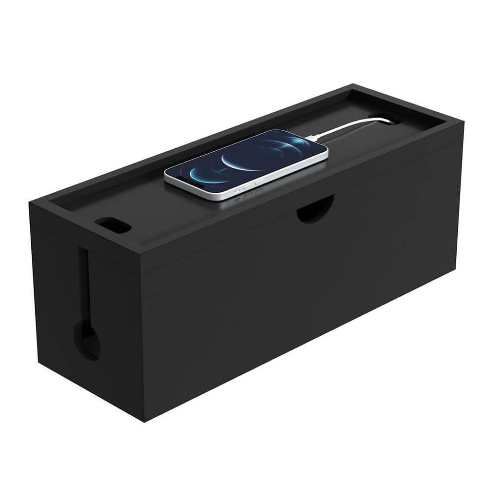 Large Cable Management Box Cord Organizer Cable Box Wire Storage Power Strip Holder All Black for Office Home price history on PriceWatchPro