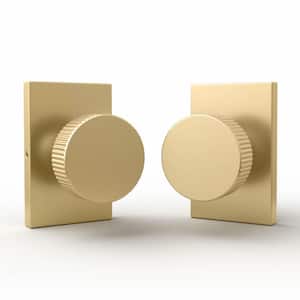 Mega Handles Ribba Dummy Door Handles - 2 Pack Heavy Duty Door Handle, Non-Turning Door Handle for Hallway - Satin Brass