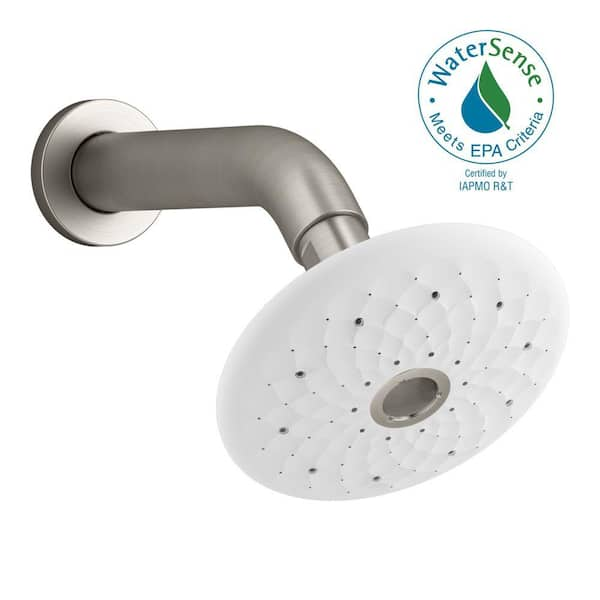 KOHLER Exhale 4-Spray Patterns 4. 8125 in. Wall Mount Fixed Shower Head in Vibrant Brushed Nickel