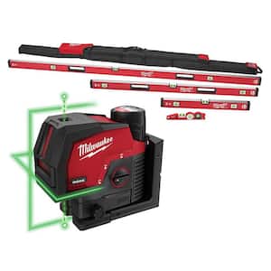 REDSTICK Magnetic Box Level Set with Torpedo Level and M12 125 ft. Cross and Point Laser Level Kit (6-Piece)