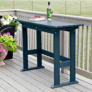 Lehigh Nantucket Blue Rectangular Recycled Plastic Outdoor Balcony Height Dining Table