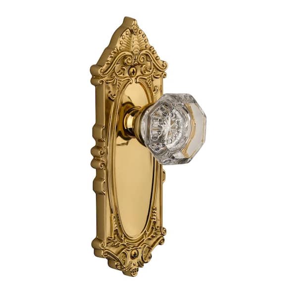 Grandeur Grande Victorian Polished Brass Plate with Dummy Chambord Crystal Knob